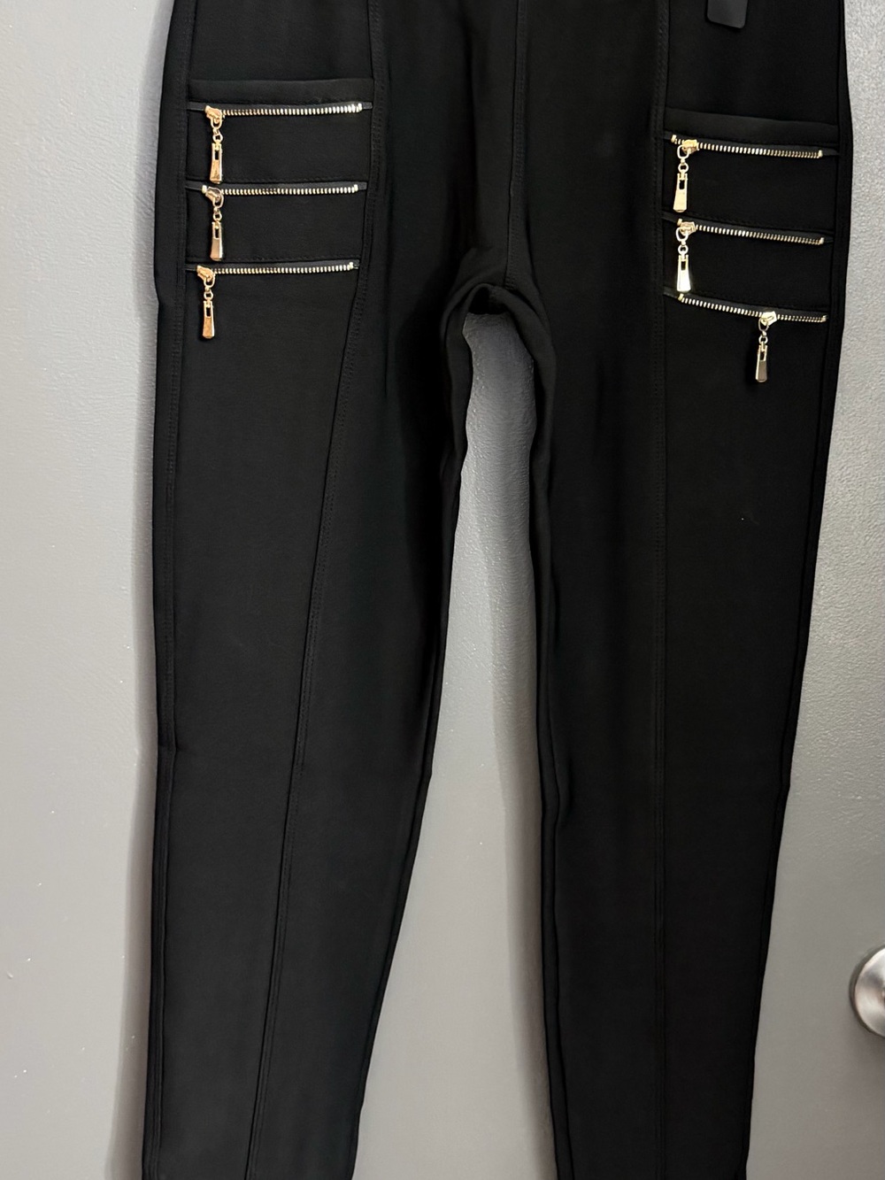 LA 12ST Black Zipper-Leggings OS